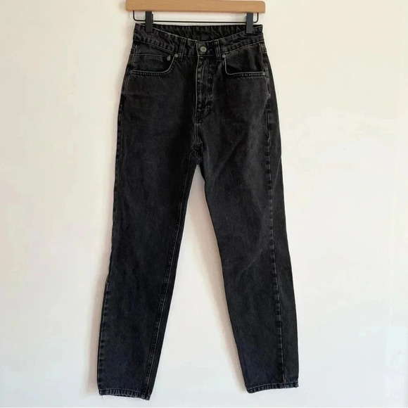 The Ragged Priest Butt Cut Black Mom Jeans High Waisted Pants Charcoal 26 - Picture 6 of 16